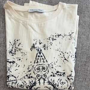 Dior  Shirt with Black Graphic on Cream